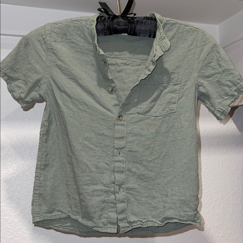 H&M Olive Button-Up Shirt